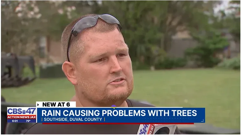 Cassidy Boyd of 904Tree.com interviewed by CBS47 Action News Jax — Rain Causing Problems With Trees, Southside Duval County