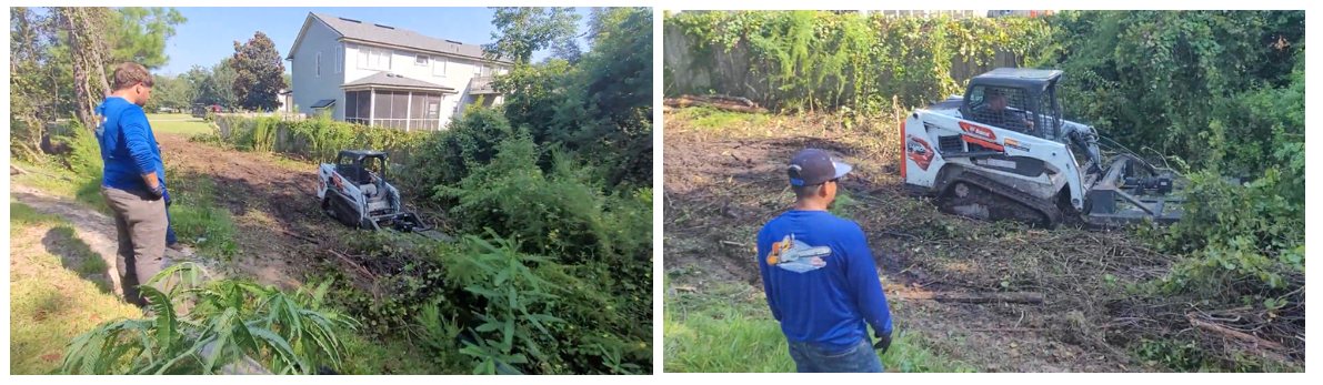 904Tree clearing a lot with a Bobcat skid steer in Jacksonville, FL