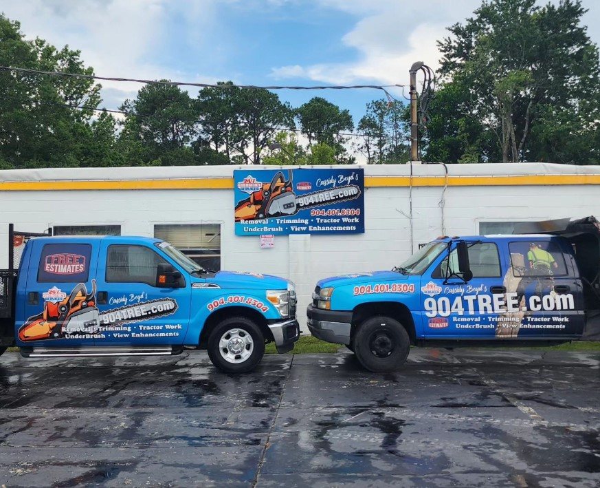 904Tree crane, climbing, and stump grinding tree removal work in Jacksonville, FL